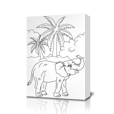 Elephant Coloring Canvas
