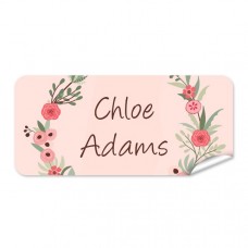 Flower Wreath Rectangle Name Label