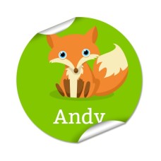 Fox Round Name Label