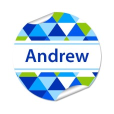 Geometric Round Name Label