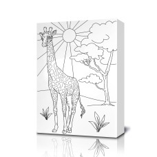 Giraffe Coloring Canvas