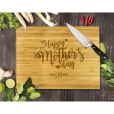 Heart Happy Mother's Day Bamboo Cutting Board