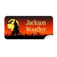 Haunted House Rectangle Name Label