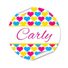 Heart Round Name Label