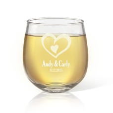 Heart Stemless Wine Glass