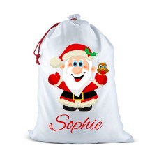 Jolly Santa White Santa Sack