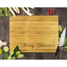 Merry Christmas Bamboo Cutting Board