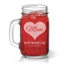 Mom in Heart Mason Jar
