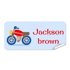 Motorbike Rectangle Name Label