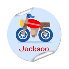 Motorbike Round Name Label