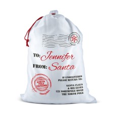 North Pole White Santa Sack