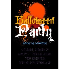 Orange Splatter 4x6" Halloween Card