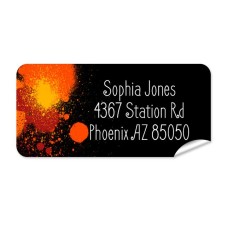 Orange Splatter Return Address Label