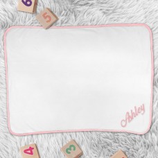 Embroidered Pink Baby Blanket