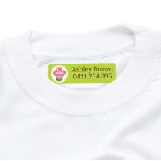 Pink Cupcake Iron On Clothing Label