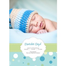 5x7" Polka Dots Birth Announcement Card