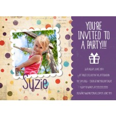 5x7" Purple Colorful Dots Birthday Card