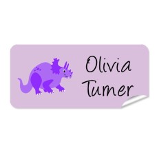 Purple Dino Rectangle Name Label