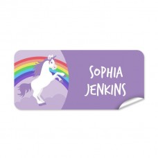 Purple Unicorn Rectangle Name Label