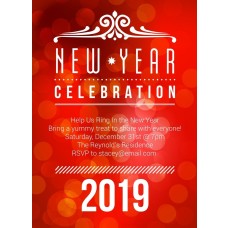 5x7" Red New Year's Party Invitation