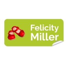 Red Shoes Rectangle Name Label