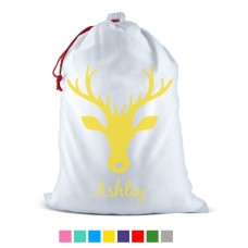 Reindeer White Santa Sack