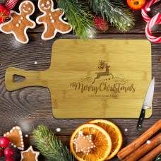 Reindeer Christmas Rectangle Bamboo Paddle Board
