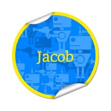 Robots Round Name Label