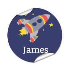 Rocket Round Name Label