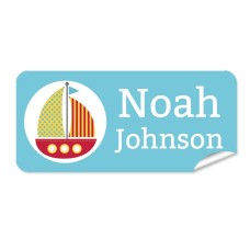 Sailing Boat Rectangle Name Label
