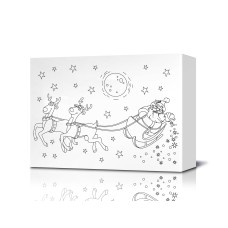 Santa Sleigh Coloring Canvas
