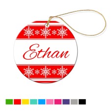 Snowflake Round Porcelain Ornament