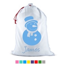 Snowman White Santa Sack
