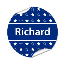 Star Round Name Label