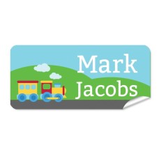 Steam Train Rectangle Name Label