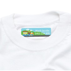 Steam Train Iron On Clothing Label
