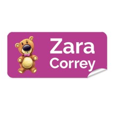 Teddy Rectangle Name Label