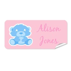 Teddy Bear Rectangle Name Label