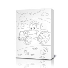Tractor Coloring Canvas