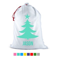 Tree Outline White Santa Sack