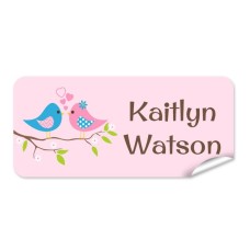Two Birds Rectangle Name Label