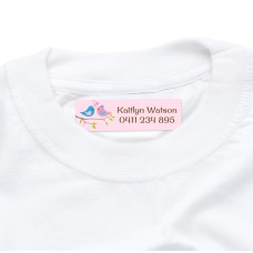 Two Birds Iron On Clothing Label