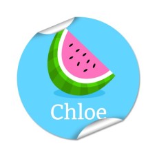 Watermelon Round Name Label