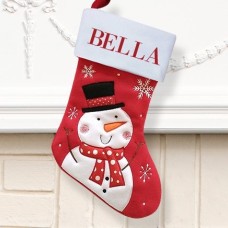 White Snowman Santa Stocking