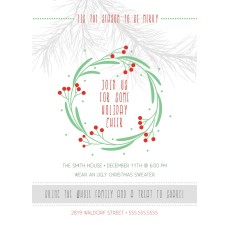 5x7" Wreath Holiday Invitation