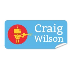 Yellow Robot Rectangle Name Label