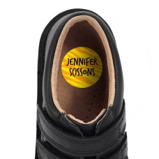 Yellow Stripe Shoe Dot Label