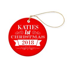 1st Christmas Round Porcelain Ornament
