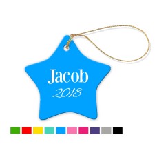 Plain Porcelain Christmas Star Ornament - Blue