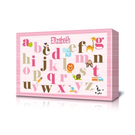 Canvas with Pink Alphabet